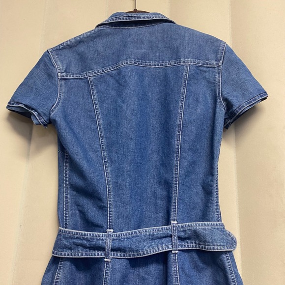 Vintage Moschino Jeans Women's Denim Dress Size 6 Belted Mini Y2K 90s Designer - Picture 8 of 12